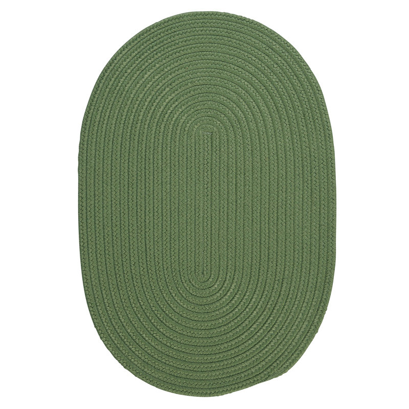 Tapis vert tressé Shepler, Ovale 5 pi x7 pi