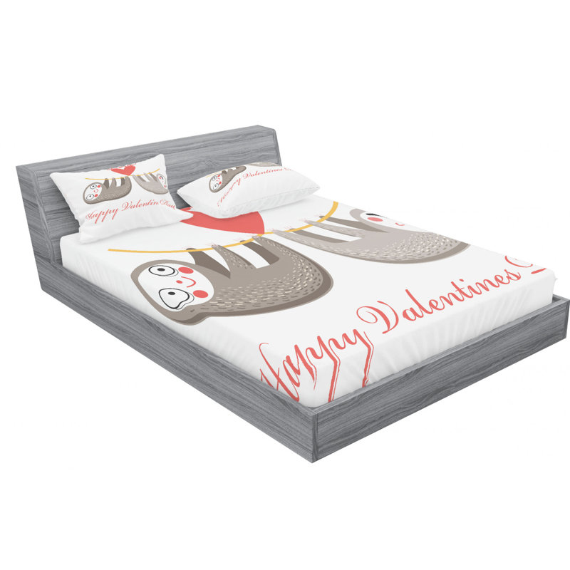 Sloth Microfiber Sheet Set, Queen Sheet Set + Fitted Sheet + 2 Pillowcases