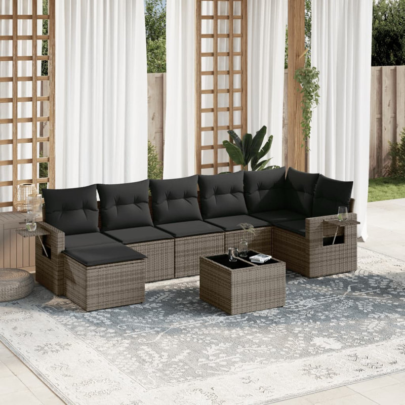 Ensemble de canapé de jardin Vidaxl gris