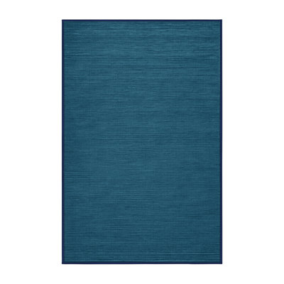 Machine Washable Solid Blue Area Rug