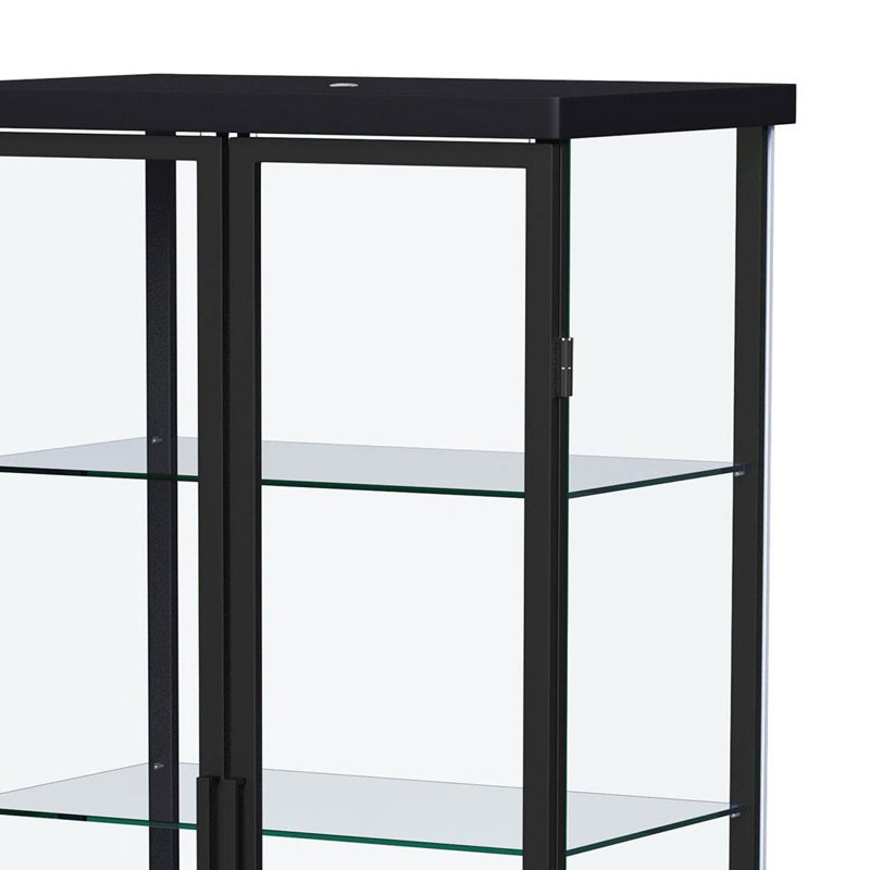 Vitrine 4 tablettes avec éclairage DEL noir