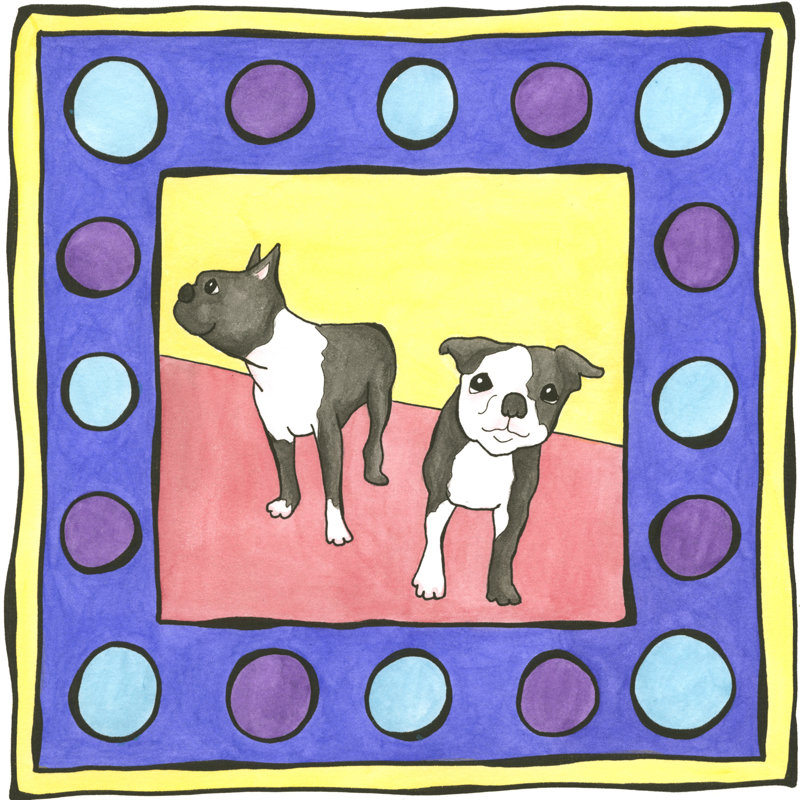 Max & Mini (AP) by Megan Meagher - Wrapped Canvas Print, 30cm H x 30cm W