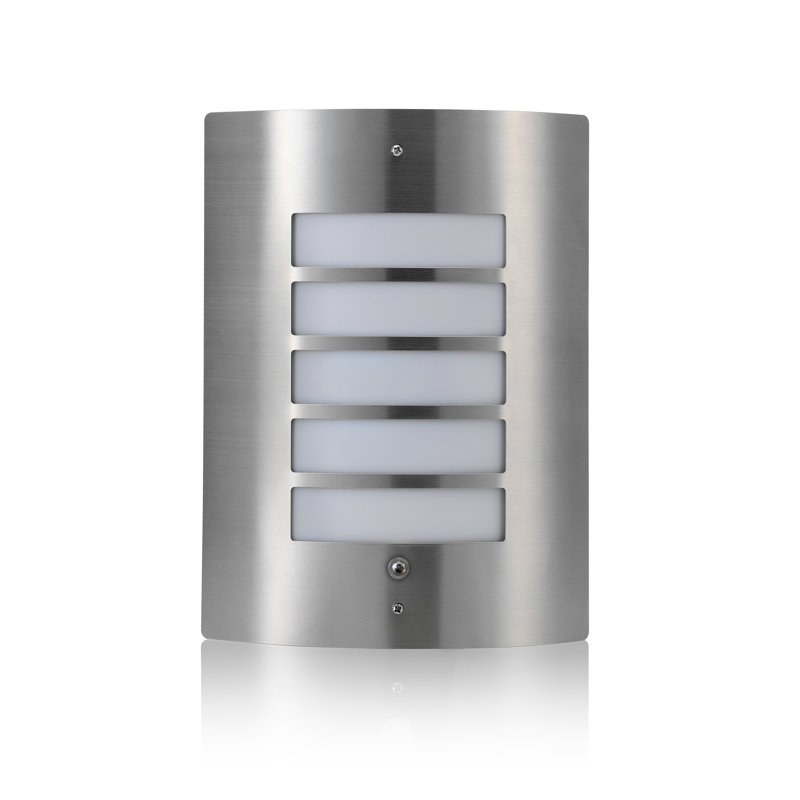 Garmon 29.6cm H Outdoor Bulkhead Light with Dusk to Dawn, Stainless Steel