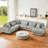 4-Piece Corduroy Upholstered Sectional Sofa-960001318