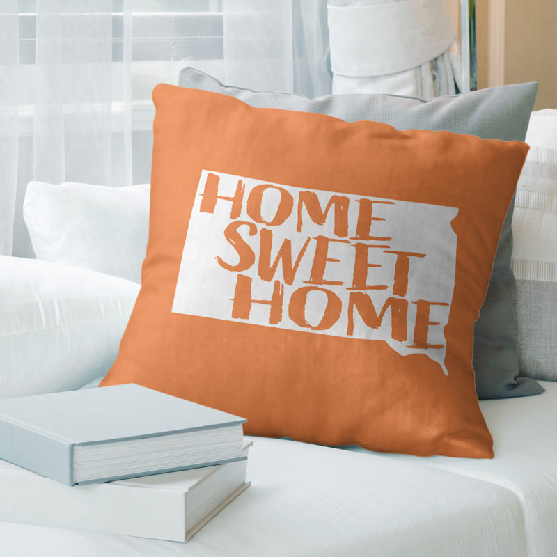 Chenille Reversible Throw Pillow, 26" x 26", Orange, South Dakota 