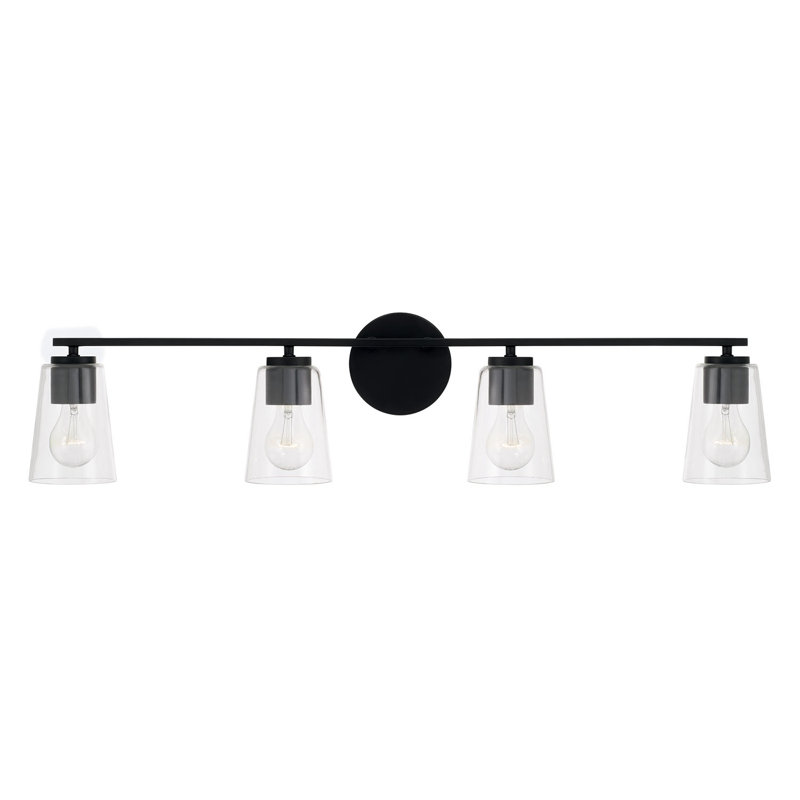 4 - Light Dimmable Vanity Light, Matte Black