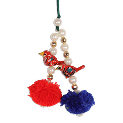 Ensemble d’ornements en bois et perles de noël vibrantes