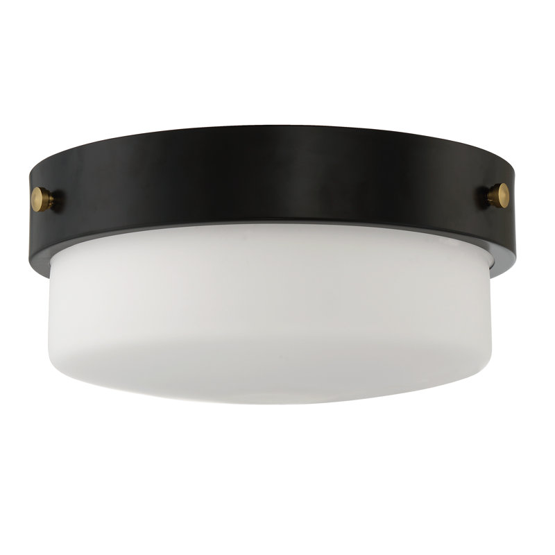 Plafonnier encastré 2 lumières , Noir, H 6 po x l 13 po x P 13 po