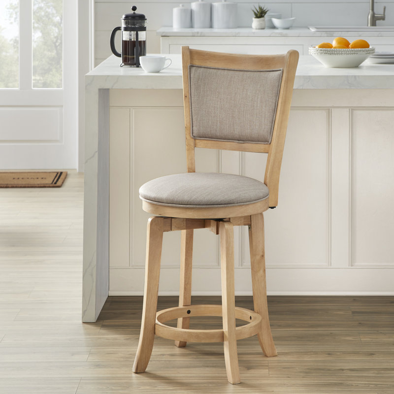 Amelia Swivel Stool, Counter Stool (24" Seat Height), Light Oak