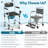 4-in-1 Bedside Commode Shower Wheelchair for Seniors and Disabled - Lockable Wheels, Detachable Bucket, Padded Seat and Armrests, Flip-Up Footrest, Black