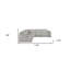 Canapé modulaire inclinable en U cinq pièces en cuir italien gris clair avec console-138649579
