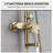 10 Inch Round Wall Mounted Rainfall Shower System with Handheld Sprayer, Brushed Gold-126019297