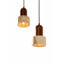 Lustre réglable élégant avec corps en bois et capuchon en travertin, 9,5 po x 7,5 po | Finition beige et noyer | 24 à 60,6 pouces de hauteur | 2 x douilles E27 de 40 W maximum | Éclairage moderne pour la salle à manger et les espaces de vie, design élégant et fonctionnel-1167190086-1167190085