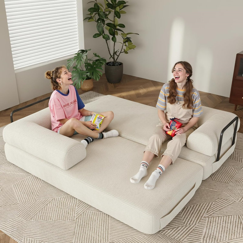 79-Inch Folding Convertible Sofa Bed With Fixed-Shape Frame