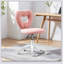 Chaise de bureau pivotante mignonne avec dossier en forme de cœur, chaise de coiffeuse pivotante sans accoudoirs pour un confort et un style impeccables