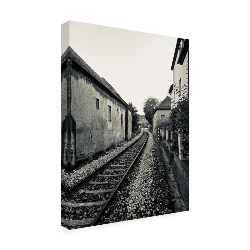 Susan Vizvary, art sur toile, train noir et blanc, H 47 po x l 35 po x P 2 po