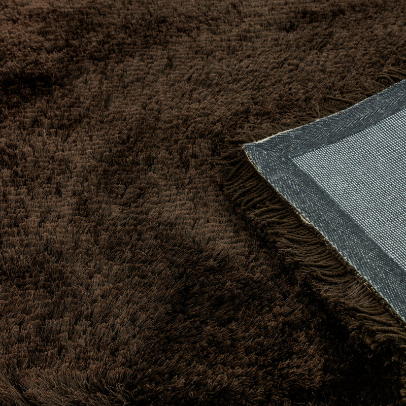 Plush Deep Pile Shaggy Chocolate Rug, Rectangle 70 x 140cm