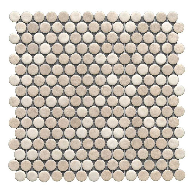 Eterna Penny 12"x12" Recycled Glass Mosaic Tile, Sumatra