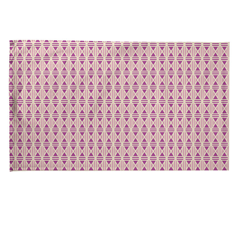 Serviette de thé à losanges doublés Mcguigan, Polyester sergé, Rose / Mauve