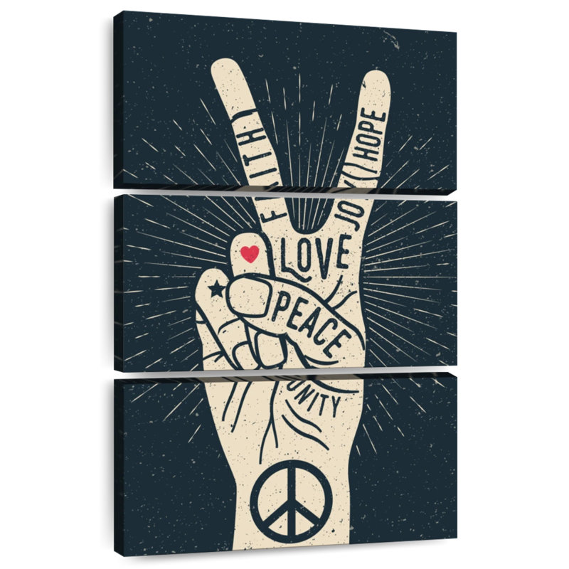 Hiltrun Peace Sign Typography, 50" H x 32" W