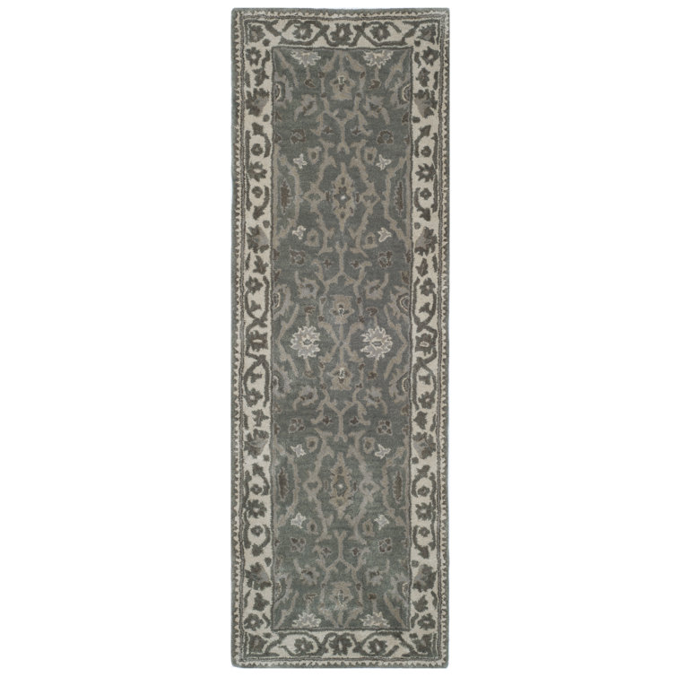 Colliers Hand Tufted Indian Wool New Zealand Wool Oriental Rug in Cream/Gray