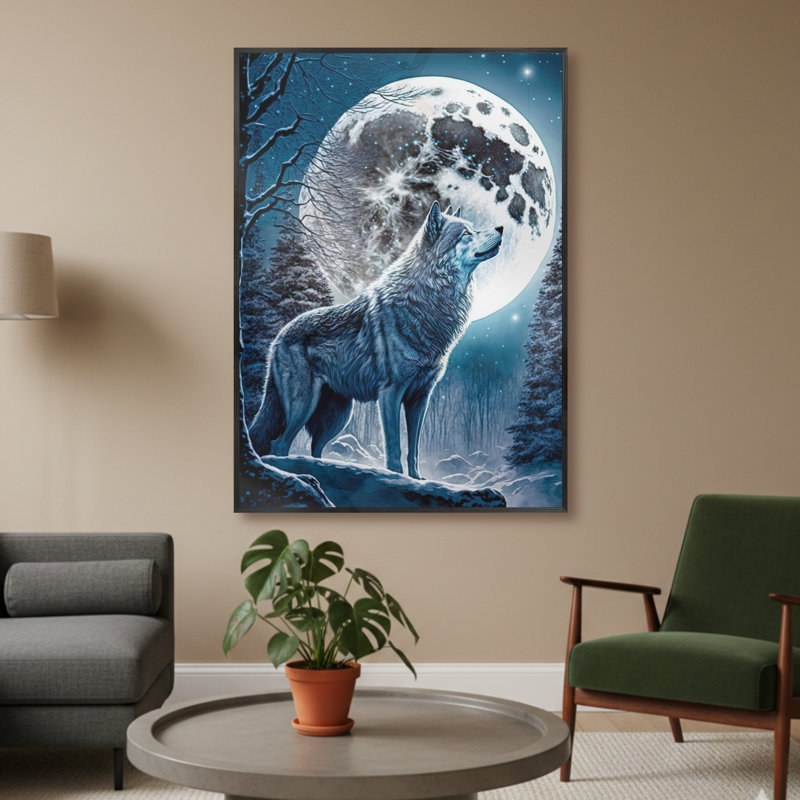 Single Picture Frame LED Illuminated Wall Art Wall Art on Glass / Aluminium, 60 cm H x 50 cm W