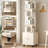 Rotating 5-Tier Wooden Corner Bookshelf with Drawer - Compact Floor Standing Storage (White)-57697047