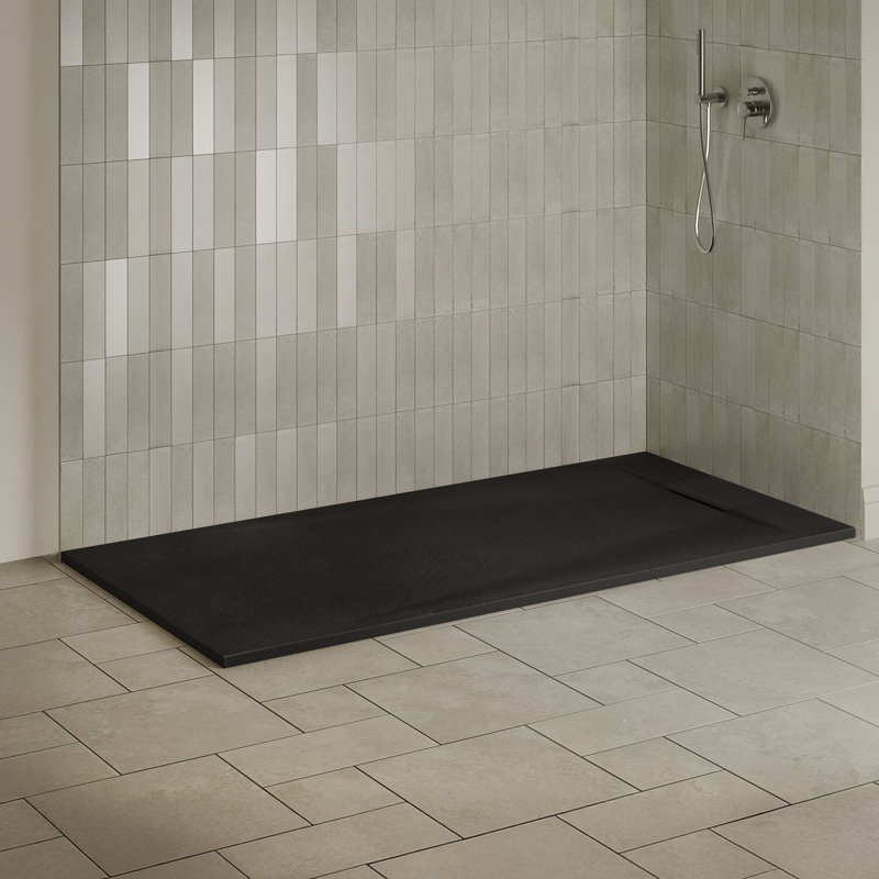 Lenora Rectangular Low Profile Shower Base 72 in. x 36 in. with Hidden Side Drain in Solid Black