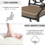 Chaise de patio en aluminium coulé 6 pièces, structure noire, coussins bruns, moulage traditionnel pour un look élégant, résistant aux intempéries et au revêtement, large, empilable avec 6 pièces, motifs, haute qualité
