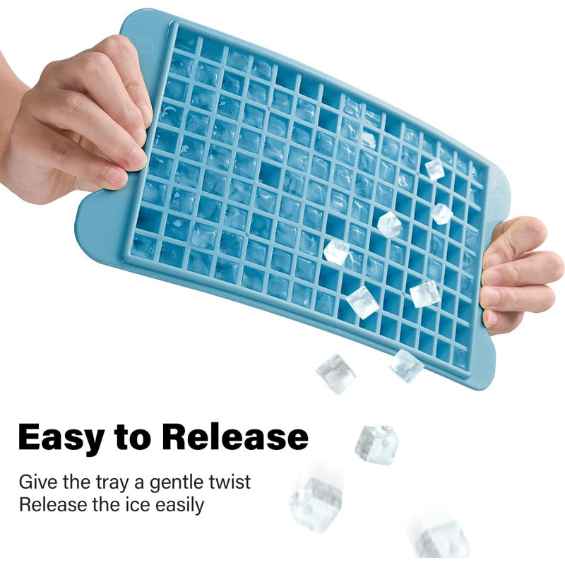 Mini Ice Cube Tray For Freezer:  Small Ice Trays For Freezer With Bin - 135×4PCS Easy Release Nugget Ice Tray - Crushed Ice Tray With Ice Container