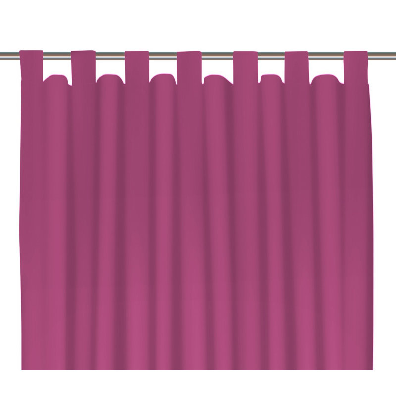 Polyester Blackout Tab Top Curtain Panel, 142cm Width x 405cm Drop, Dark pink