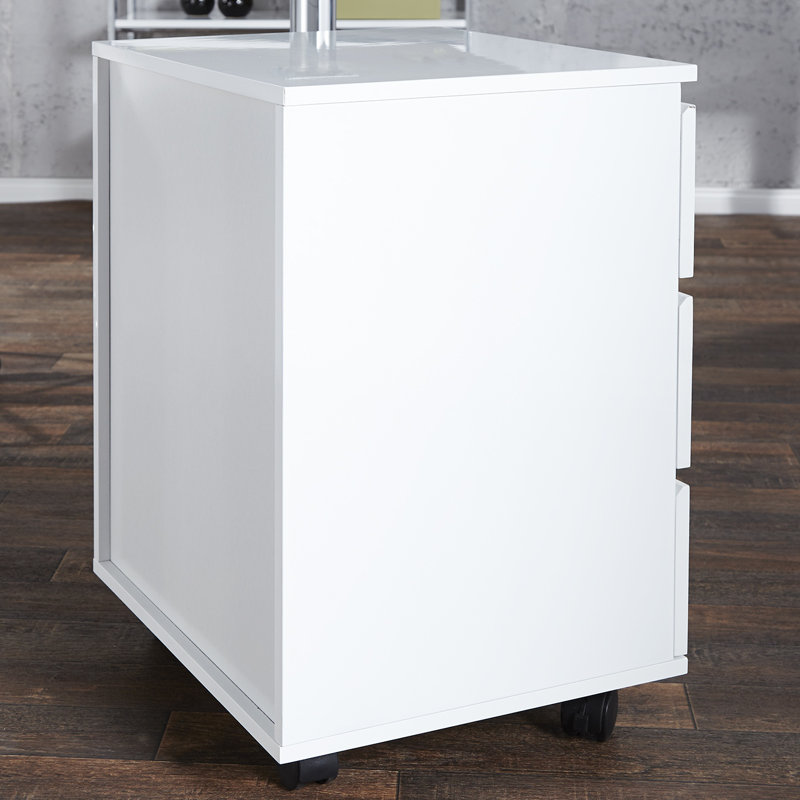 Dunbar 47cm Wide 3 -Drawer Mobile File Cabinet, White