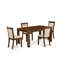 5 Piece Dining Set Includes a Rectangle Rustic Wood Dining Room Table and 4 Light Beige Linen Fabric Upholstered Chairs, Walnut-1420028295-1420028285