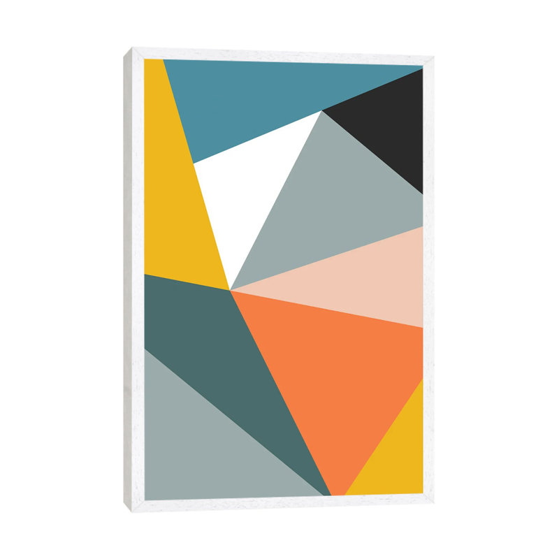 Modern Geometric XXXIII - Print on Canvas, 101.6 cm H x 66.04 cm W, White Framed