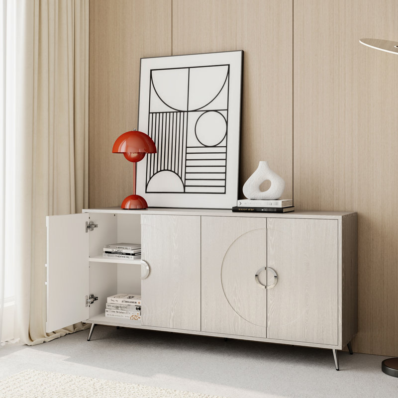 Buffet moderne avec armoire 4 portes Modern, Champagne