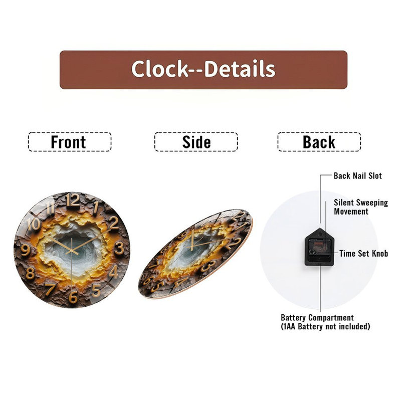 Horloge murale unique en verre Vortex