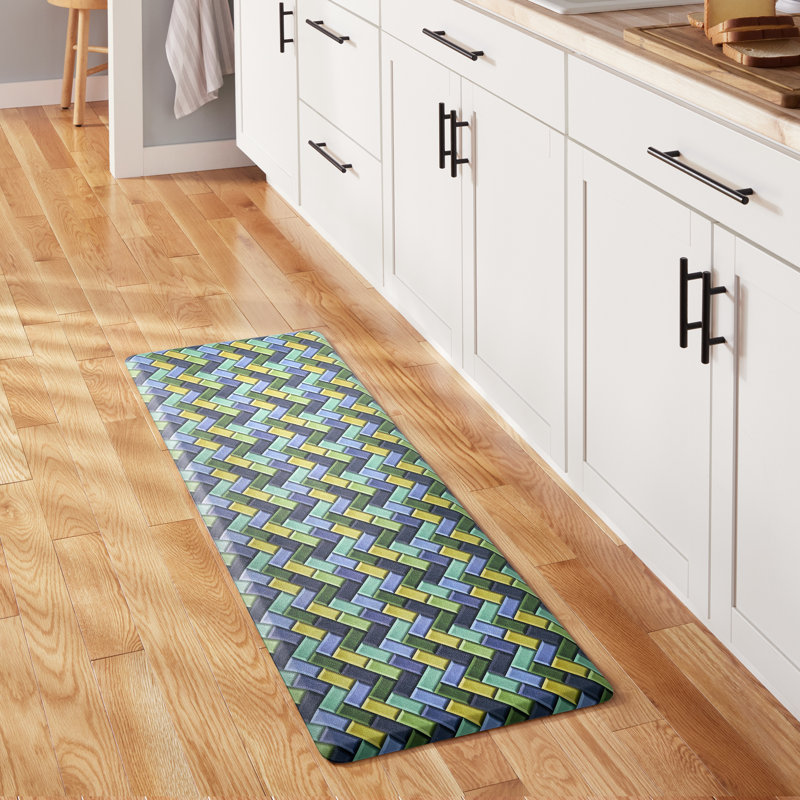 Tapis de cuisine antidérapant PARTIE, Bleu / Vert / Jaune