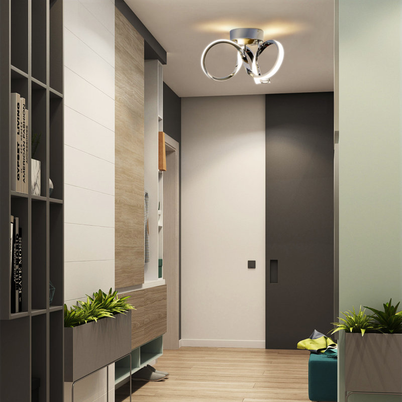 Brylan 1-Light 54cm LED Integrated Flush Mount, Chrome
