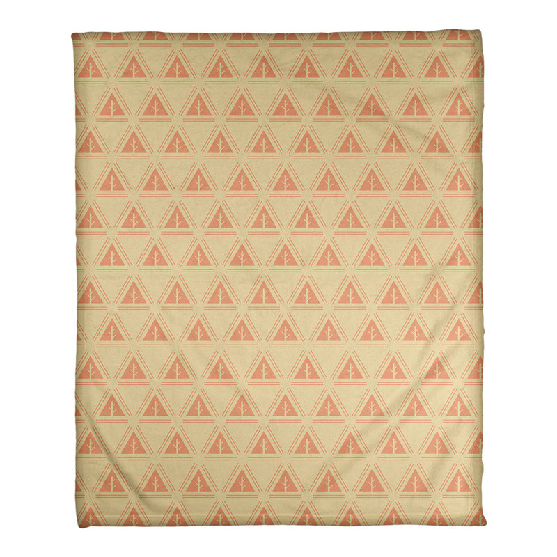 Couverture polaire minimal trees, l 60 po x L 80 po, Jaune et orange