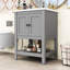 Meuble-lavabo de 24 po avec lavabo en céramique et tablette ouverte-478927472