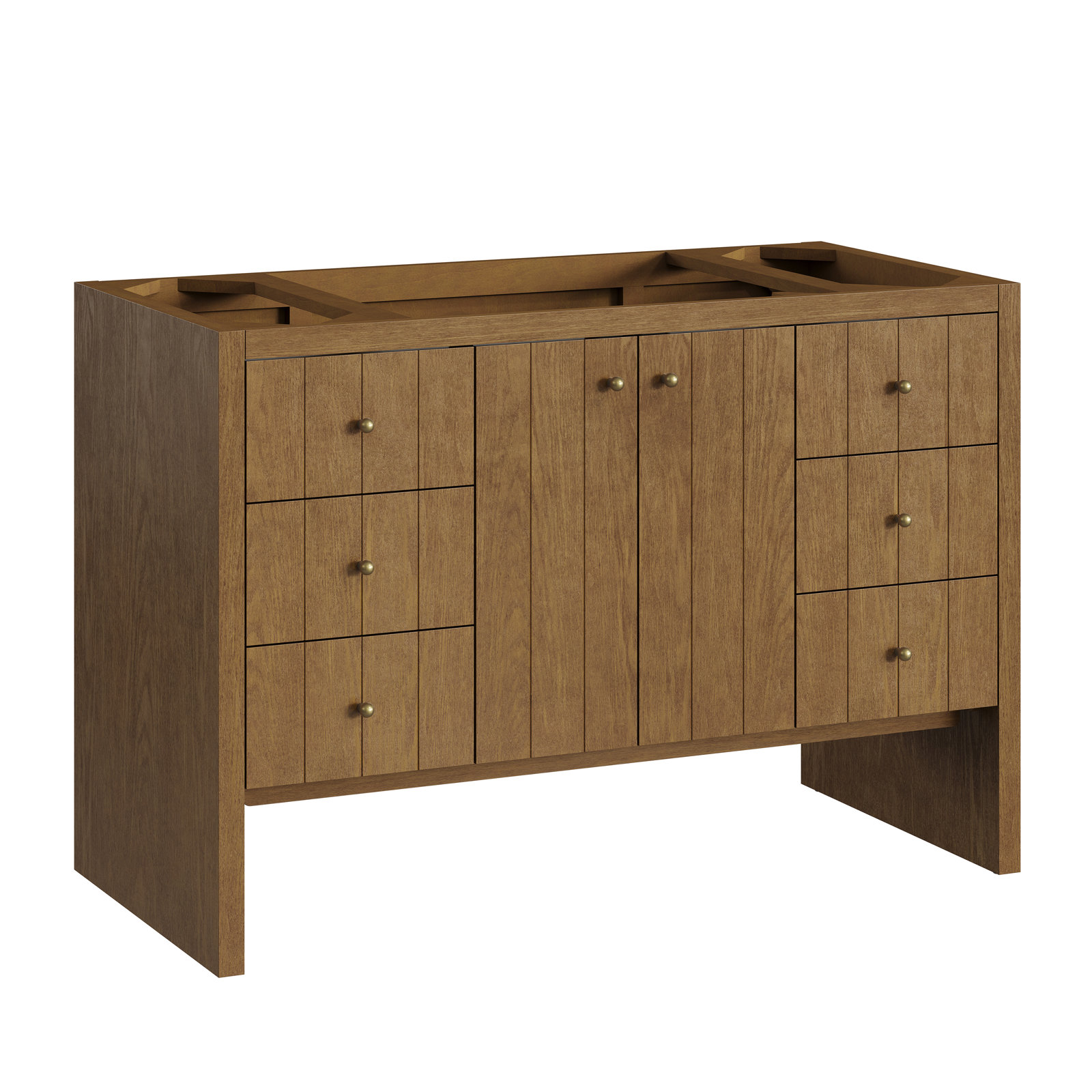 Hudson 48" Single Bathroom Vanity Base, Honey Oak