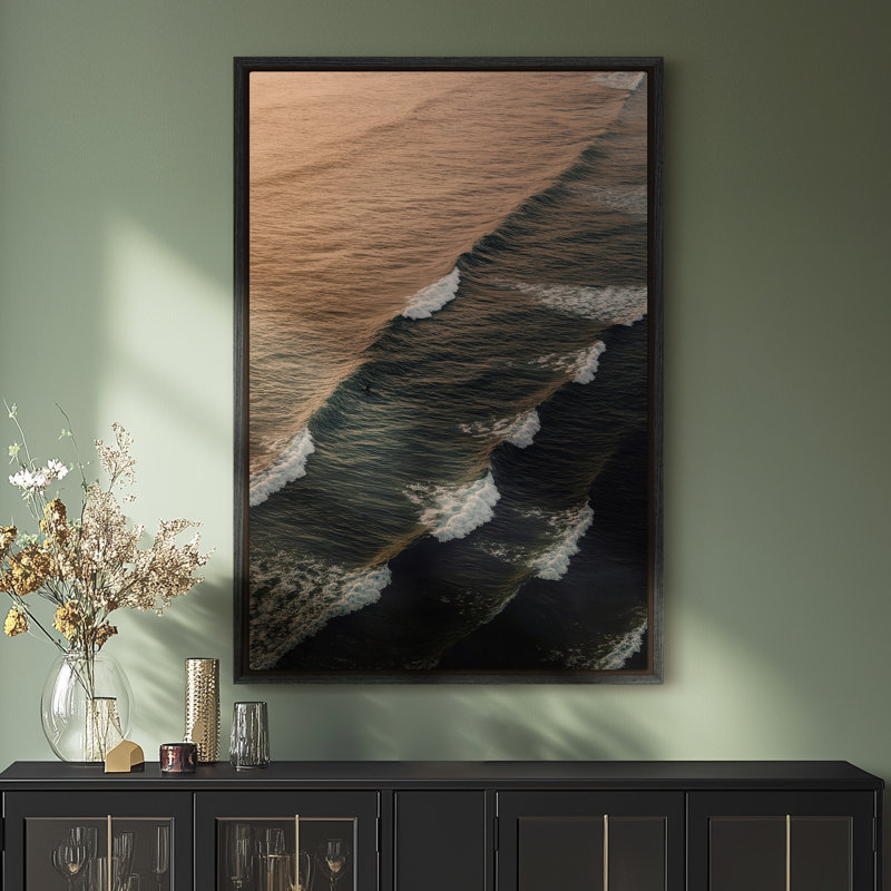 Art mural encadré sur toile - impressions murales Tone Seaview pour chambre à coucher - 24 po x 36 po, H 36 po x l 24 po