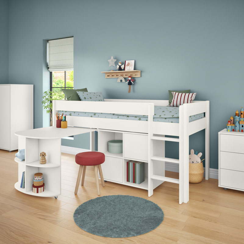 Uno Midsleeper with a Pull Out Desk and Cube Unit