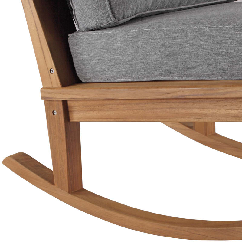 Chaise berçante d'extérieur en teck Marina, gris