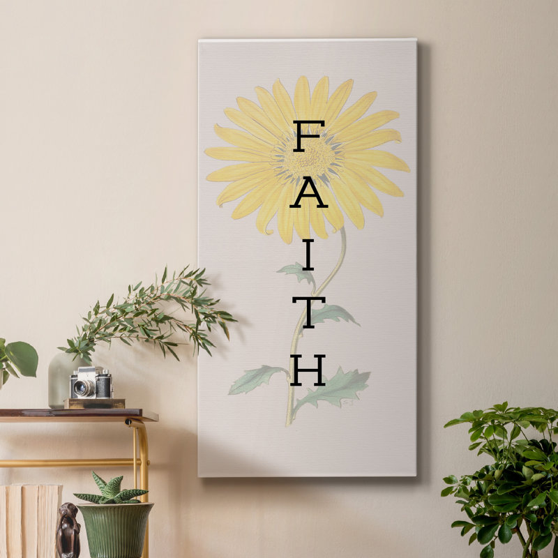 Faith - art textuel sur toile tendue, H 24 po x l 12 po x P 1 po