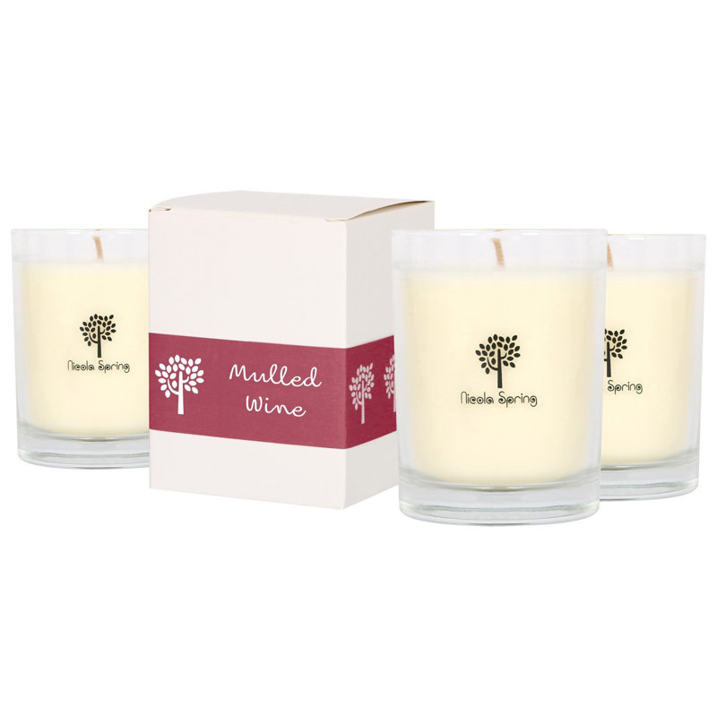 Nicola Spring 160g Mulled Wine Soy Wax Candles - Pack of 3 Jars