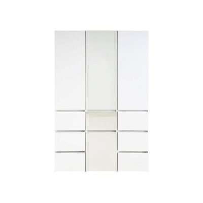 Système d'organisation modulaire en bois avec miroir