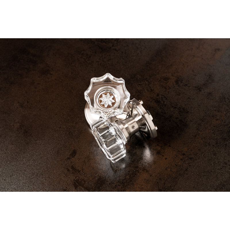 Rosette à boutons de porte de passage en cristal, Nickel satiné