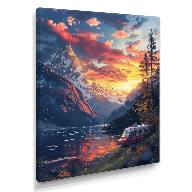 Caulkins - camping, voyage, art mural, salon, H 32 po x l 24 po x P 1 po, Toile tendue