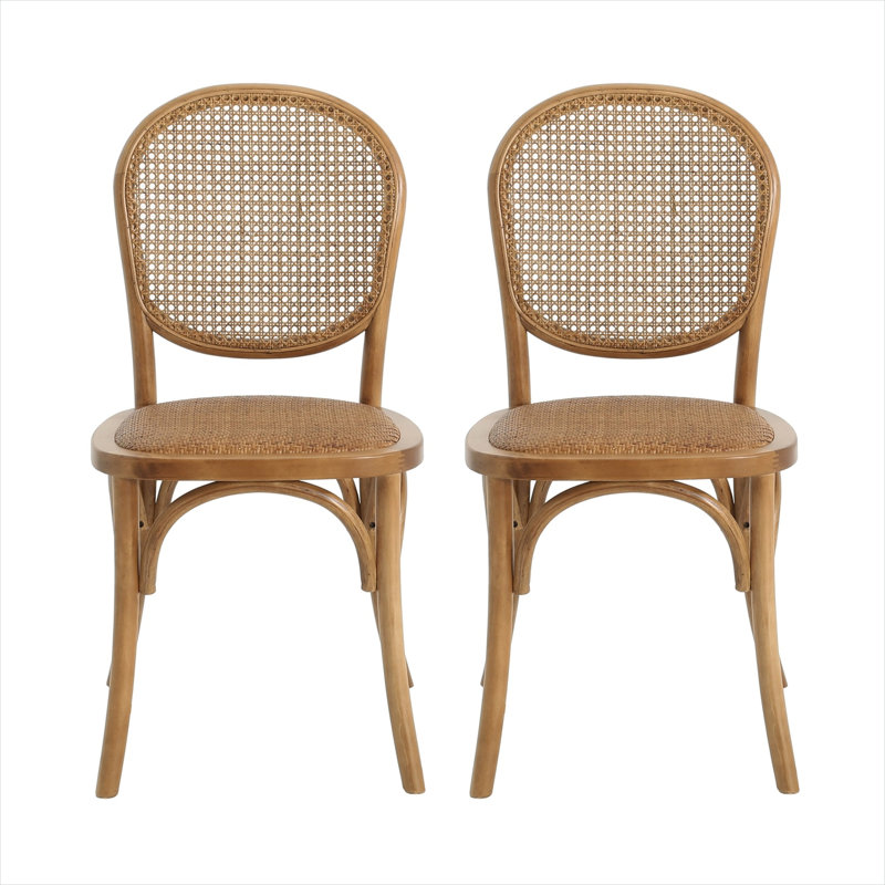 Chaises de salle à manger brun clair (ensemble de 2)